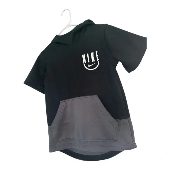 Nike Black and Gray Two-Tone Dri-Fit Short Sleeve Hoodie - Picture 2 of 6